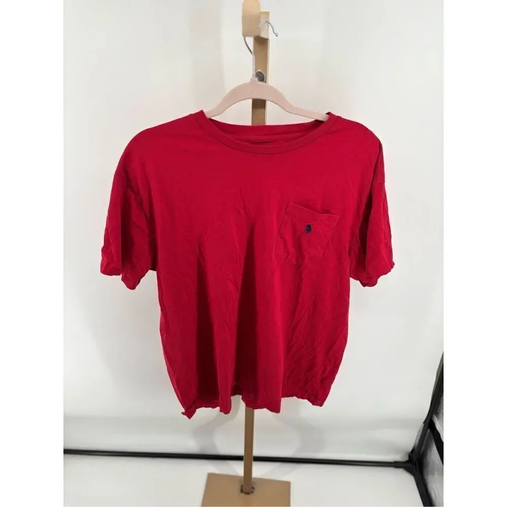 Polo Ralph Lauren Mens Short Sleeve Pocket Tee Size Medium Red Cotton